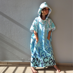 Poncho à capuche surf et plage 130-165 cm Mint