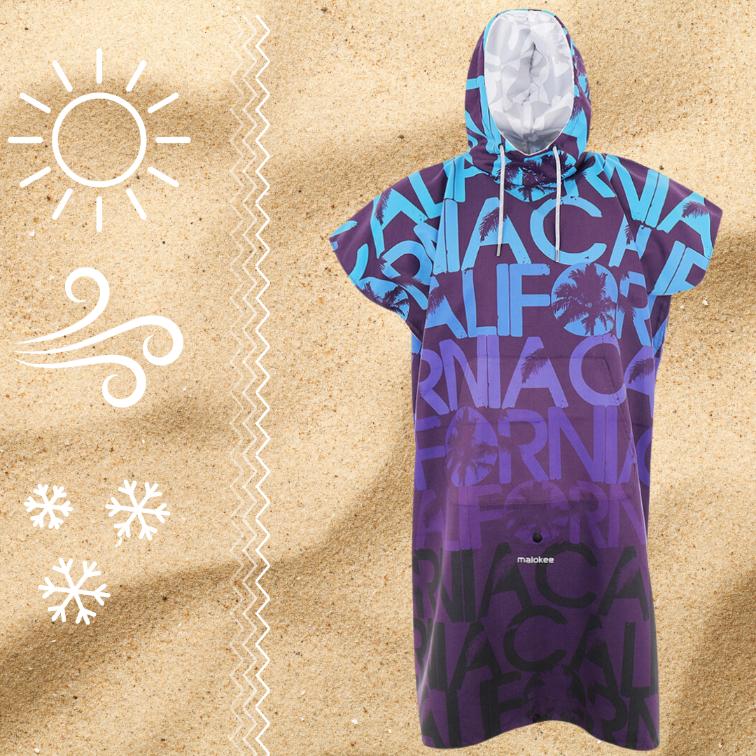 Poncho à capuche surf et plage 130-165 cm Blue – Image 2
