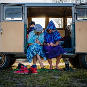 Poncho à capuche surf et plage Adulte California Bue