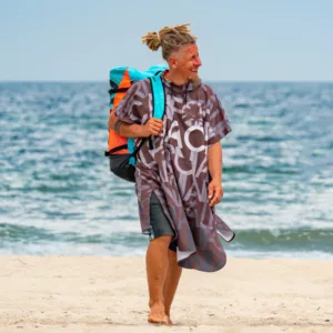 Poncho à capuche surf et plage Adulte California Brownie
